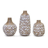 Faux Wood Look Resin Vases with Leaf Pattern