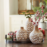 Nature Inspired Decorative Vases Set of Three