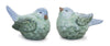 Melrose Blue and Green Terra Cotta Bird Figurine (Set of 2)