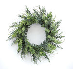 Mixed Eucalyptus Leaf Wreath with Twig Accents Christmas Decor 29 Inch for Door Display By Melrose