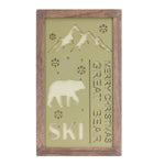 Weathered Wood Ski Plaque Set of 3 20.75 Inch for Seasonal Accent Walls By Melrose