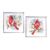 Melrose Winter Cardinal and Pine Branch Framed Print (Set of 2)