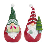 Melrose Holiday Gnome with Tree and Present (Set of 2)