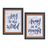 Melrose Wood Framed Christmas Carol Sentiment Wall Sign (Set of 2)