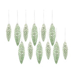 Melrose Green Frosted Pinecone Drop Ornament (Set of 12)