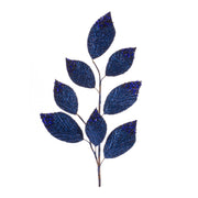 Navy Magnolia Leaf Spray with Bead Accent 