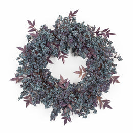 Mini Berry and Leaf Wreath – 20 Inch Faux Home Accent Decoration – By Melrose