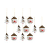 Melrose Ceramic Chickadee Pine Branch Peace Joy Tag Ornament (Set of 12)