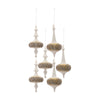 Melrose Modern Glass Finial Ornament with Gold Bead Accent (Set of 6)