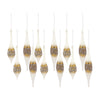 Melrose Modern Glass Tear Drop Ornament with Gold Bead Accent (Set of 6)