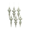 Melrose Sage Green Glass Finial Drop Ornament (Set of 6)