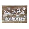 Wood Christmas Wall Plaque – Ho Ho Ho Message – 14 Inch Seasonal Accent – By Melrose