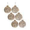 Melrose Wood Believe and Hope Sentiment Ornament with Bead Hanger (Set of 6)