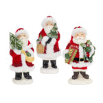 Melrose Santa Figurine with Pine Tree and Present Accents (Set of 3)