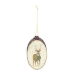 Deer Disc Ornament Set – 6"H Gold Glass Christmas Ornaments, Set of 12 By Melrose
