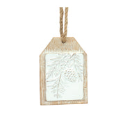 Whitewashed Wood Look Christmas Tag Ornaments