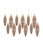 Melrose Bronze Frosted Pinecone Drop Ornament (Set of 12)