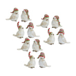 Melrose Winter Bird Figurine with Stocking Hat (Set of 12)