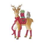 Melrose Whimsical Winter Deer and Squirrel Figurine 10"H