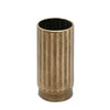 Ribbed Copper Cylinder Vase Set – Metal Decorative Pair