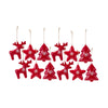 Melrose Modern Metal Shape Ornament with Snowflake Print (Set of 12)