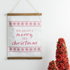 Merry Christmas Wall Banner – Red & Cream Holiday Hanging Sign
