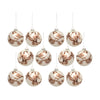 Melrose Glass Ball Ornament with Painted Bird Branch Design (Set of 6)