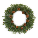 Winter Pine Wreath with Natural Pinecones – 25.5"D Holiday Door & Entry Accent by Melrose