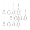 Melrose Silver Jeweled Tree Snowflake Ornament (Set of 12)