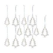 Melrose Silver Jeweled Tree Snowflake Ornament (Set of 12)