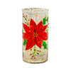 Melrose Mercury Glass Candle Holder with Beaded Poinsettia (Set of 6)