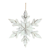White Washed Wooden Snowflake Ornament (Set of 6)