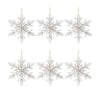 White Washed Wooden Snowflake Ornament (Set of 6)