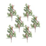 Melrose Frosted Mistletoe Spray with Berries (Set of 6)