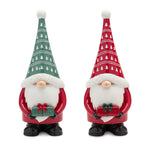 Melrose Stone Holiday Gnome Figurine with Present Accent (Set of 2)