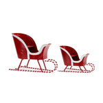 Melrose Metal Sleigh Decor with Candy Cane Accent (Set of 2)