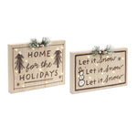 Lighted Holiday Message Signs LED MDF Decor – Set of 2 by Melrose