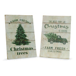 Melrose Wood Tree and Truck Plaque (Set of 2)