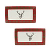 Melrose Winter Plaid Deer Platter (Set of 2)