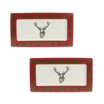 Melrose Winter Plaid Deer Platter (Set of 2)