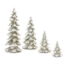 Glittered Silver Tabletop Pine Trees Christmas Set