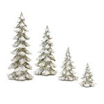 Silver Resin Christmas Trees with Frosted Finish (4-Piece Set) by Melrose