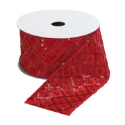 Melrose Sequined Red Ribbon (Set of 2) 2.5