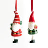 Melrose Modern Ceramic Santa Ornament with Present Accent (Set of 6)