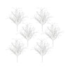 Melrose White Glitter Twig Bush (Set of 6)