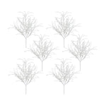 Melrose White Glitter Twig Bush (Set of 6)