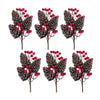 Melrose Winter Pinecone and Berry Pick (Set of 6)