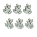 Melrose Frosted Winter Magnolia Leaf Spray (Set of 6)