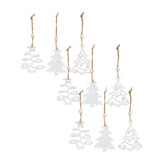 Melrose Wood Tree Tag Ornament with Beaded Hanger (Set of 9)