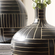 Graphite Stride Vases, Set of 2